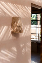 Applique murale en abaca tressé naturel à franges, hauteur 35 cm