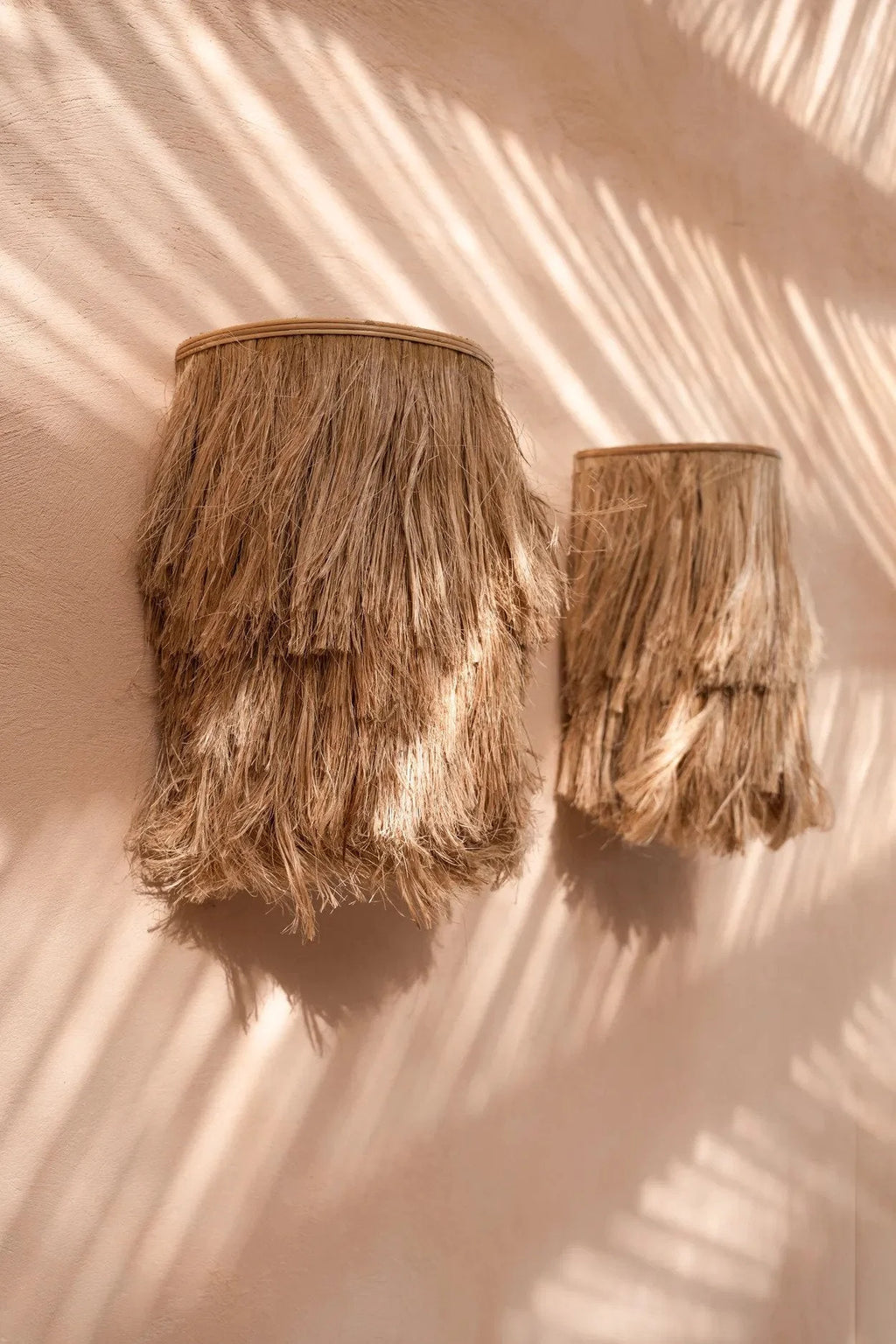 Tissu mural en abaca tressé avec franges pour décoration intérieure naturelle