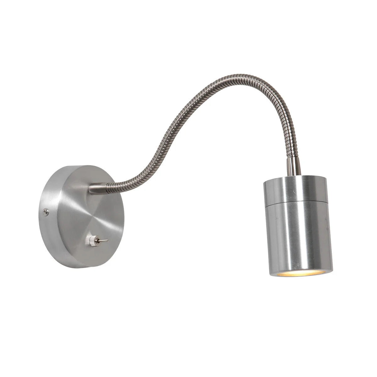 Plafonnier murale en acier brossé avec bras orientable pour chambre ou salon