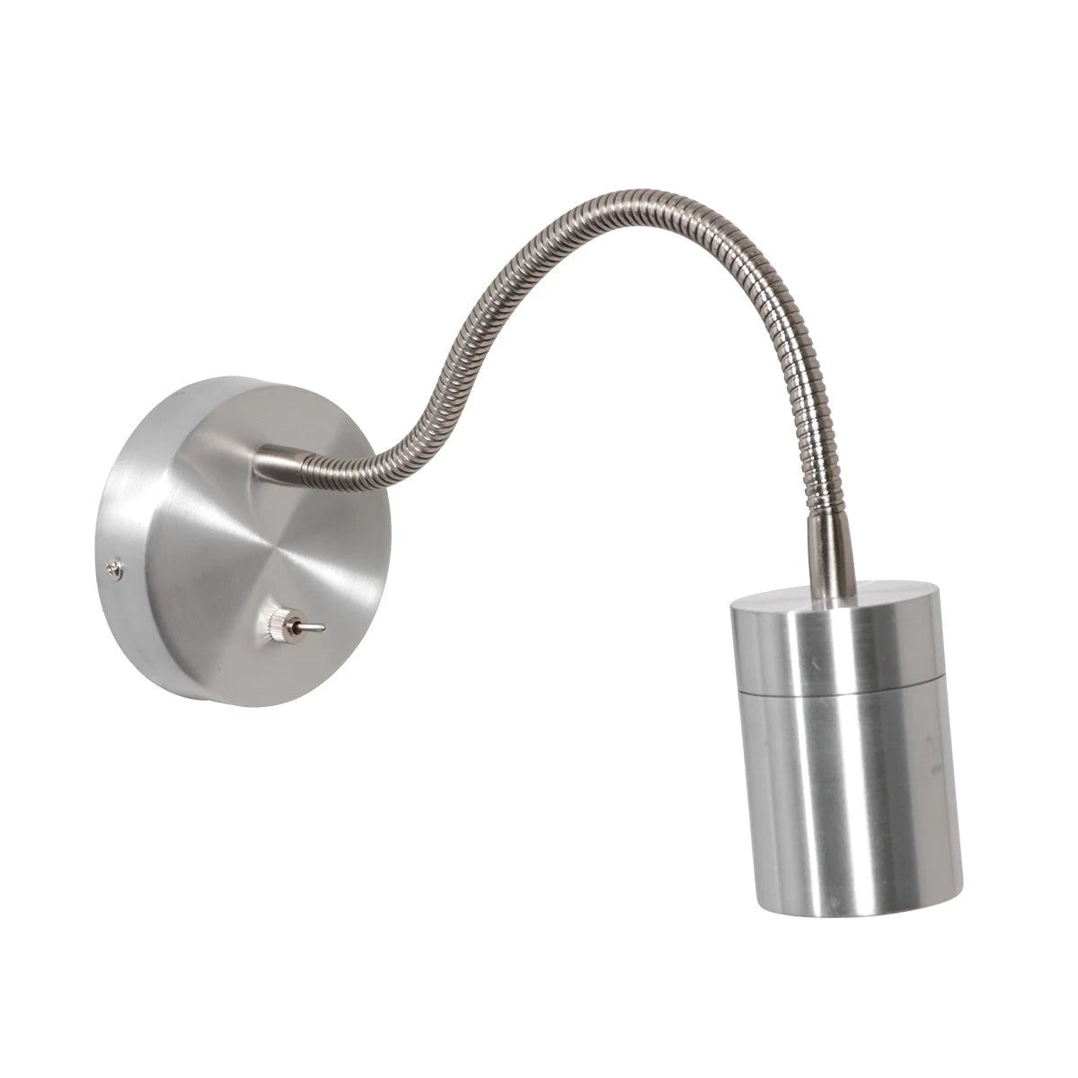 Applique murale en acier brossé avec bras orientable pour chambre ou salon