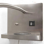 Applique murale en acier avec port USB, chargeur sans fil pour chambre, 16x16 cm