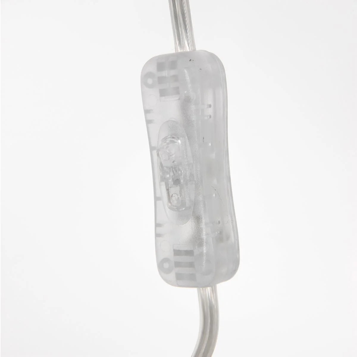 Interrupteur en plastique transparent pour applique murale en métal brossé et abat-jour gris fumé