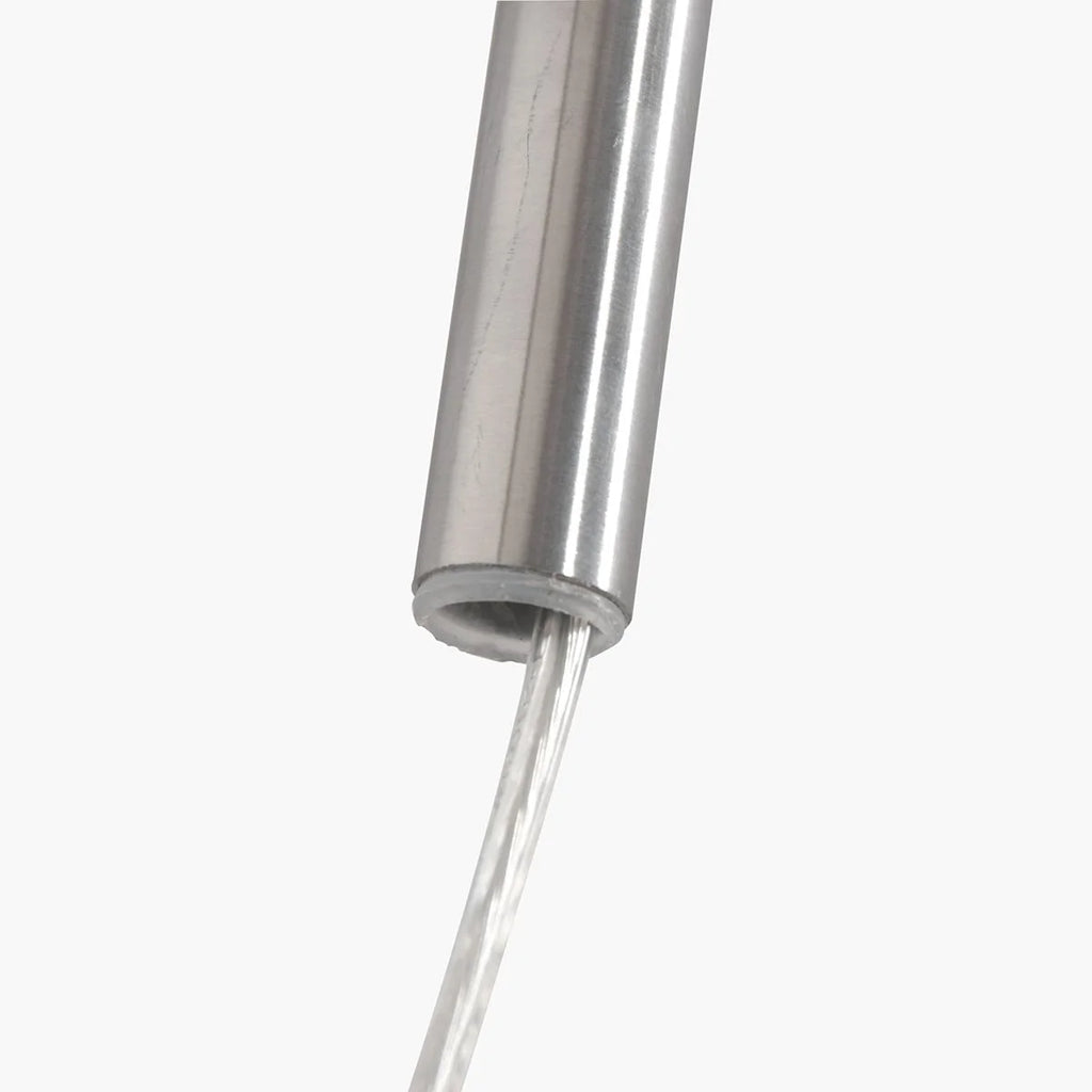 Tube en métal avec câble pour Applique murale arquée en métal brossé et abat-jour gris fumé