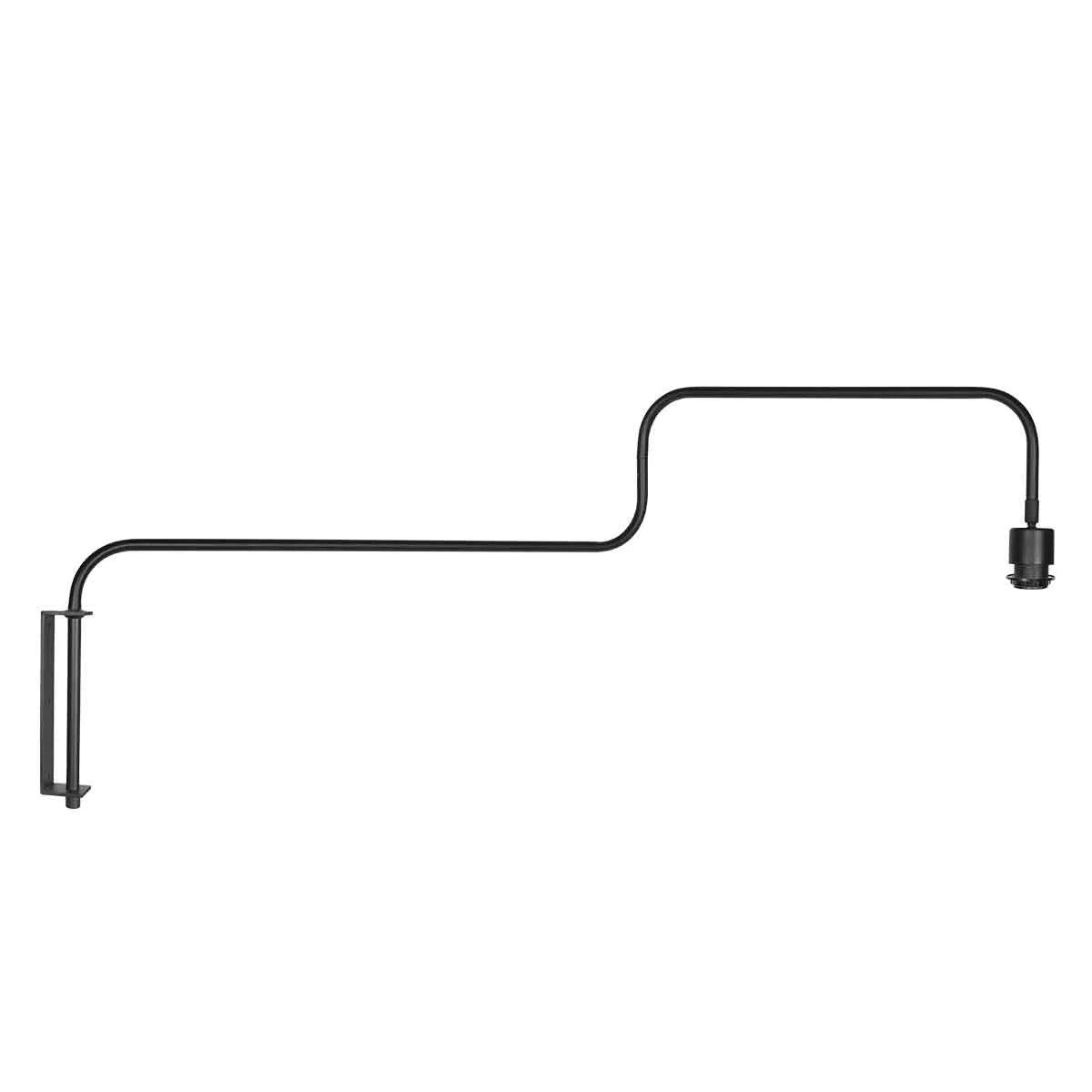Lampe murale en bambou et métal noir avec bras pivotant et bras de métal noir de 30 cm