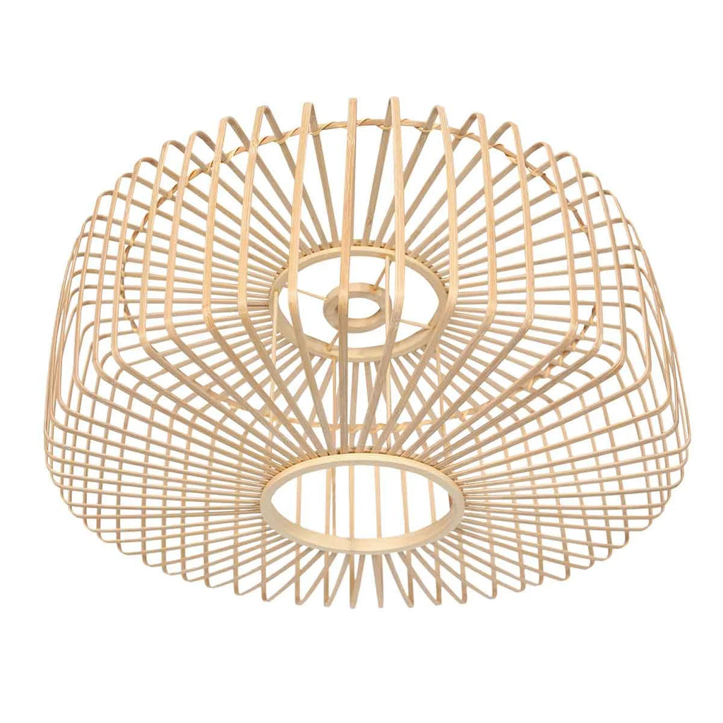 Luminaire en bois et métal noir avec bras pivotant pour applique murale bambou Ø30 cm