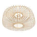Luminaire en bois et métal noir avec bras pivotant pour applique murale bambou Ø30 cm
