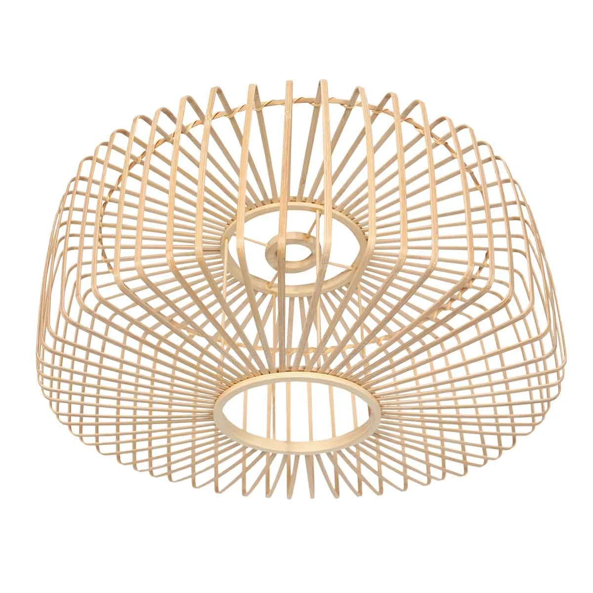 Luminaire en bois et métal noir avec bras pivotant pour applique murale bambou Ø30 cm