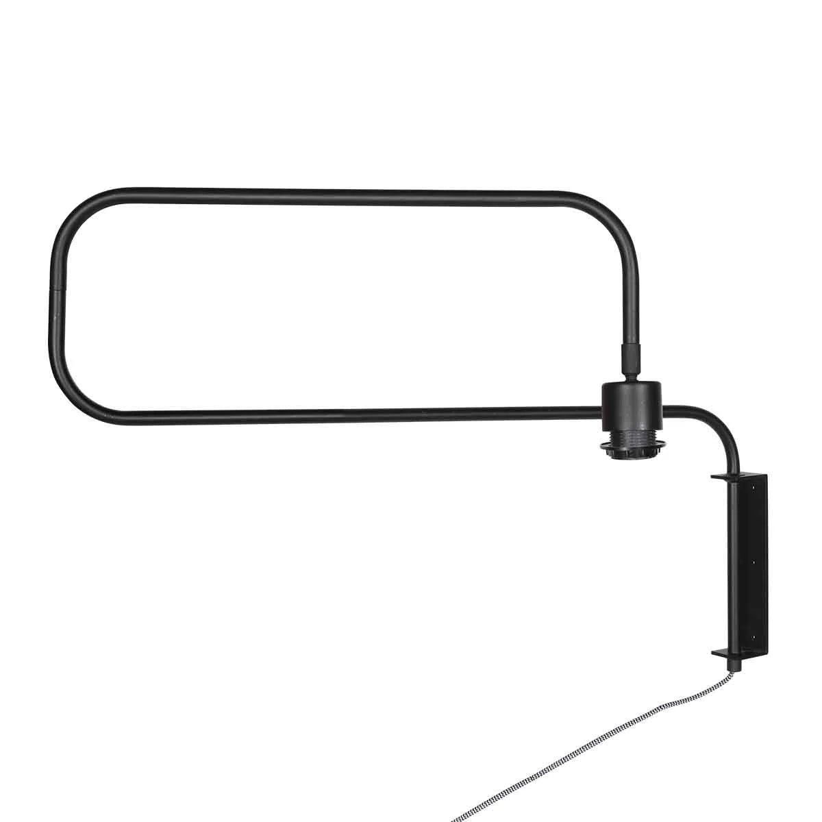 Lampe de bureau en métal noir avec bras pivotant et design bambou Ø30 cm