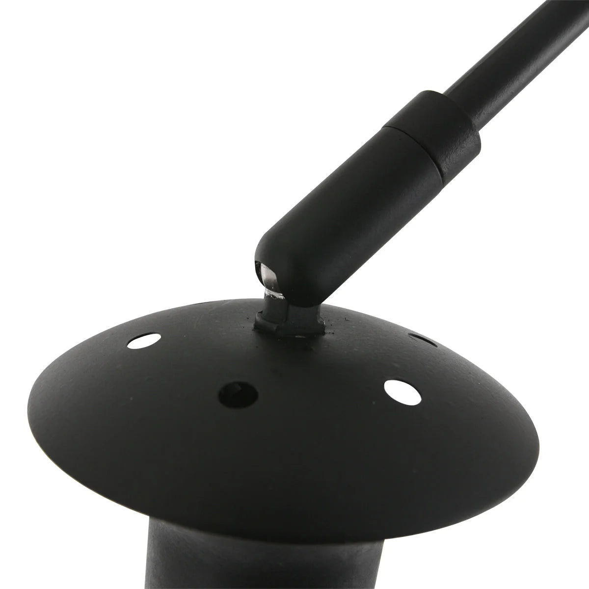 Lampadaire mural noir ajustable en bambou naturel avec bras arqué Ø40 cm