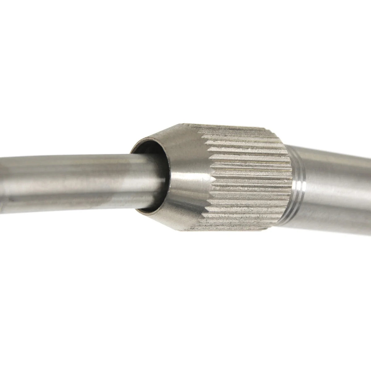 Tube en métal avec raccord nervuré pour applique murale blanc mat et bras courbé