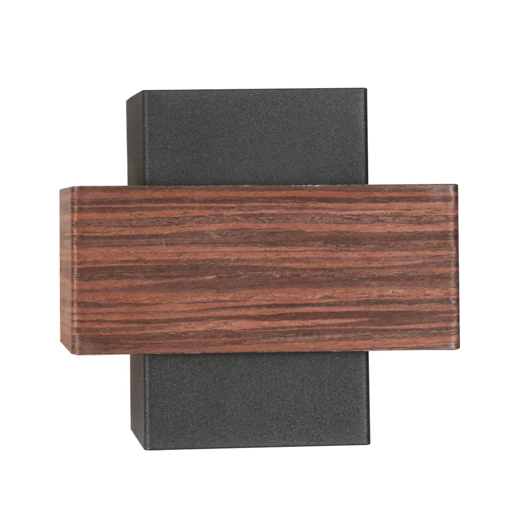 Applique murale en bois rectangulaire et boîte noire à motif strié pour salon ou couloir