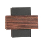 Applique murale en bois rectangulaire et boîte noire à motif strié pour salon ou couloir