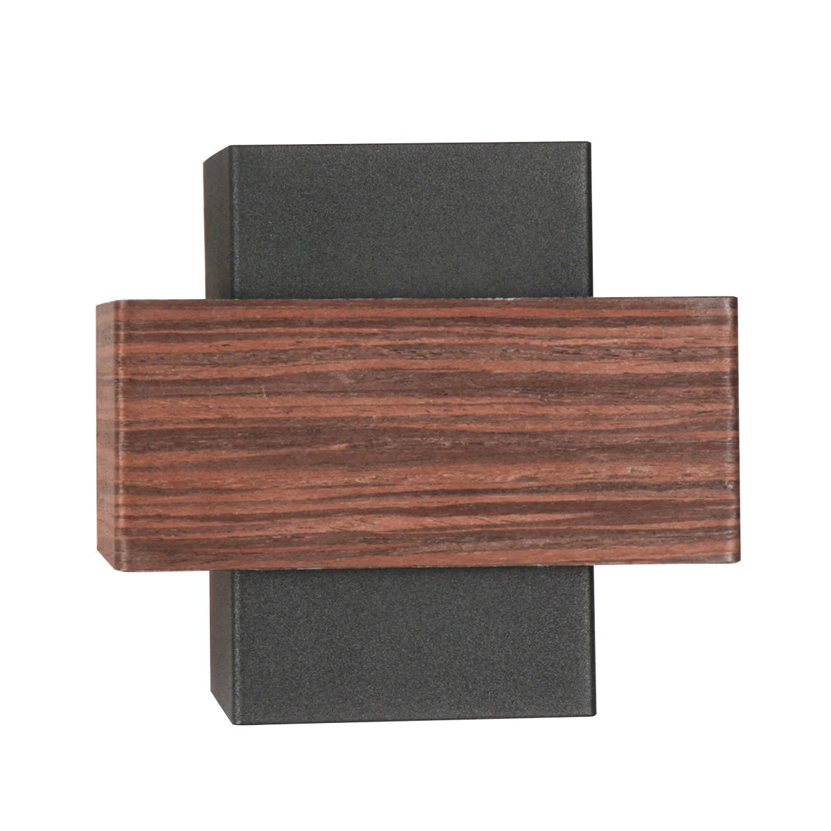 Applique murale en bois rectangulaire et boîte noire à motif strié pour salon ou couloir