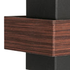 Applique murale en bois et métal noire avec motif strié pour salon ou couloir