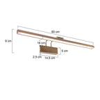 Applique murale dorée LED orientable en métal brossé avec dimensions Bronze