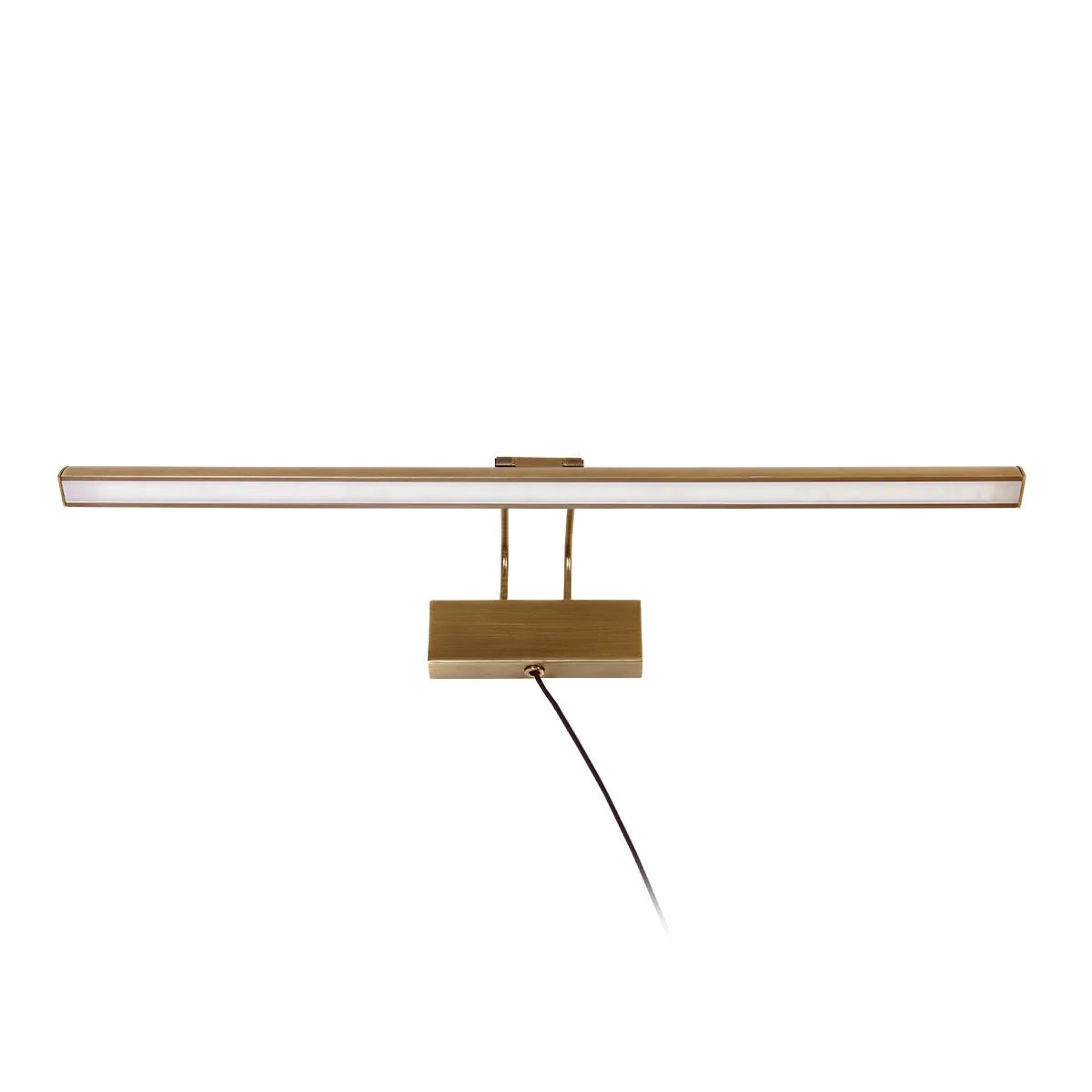 Applique murale dorée LED orientable en métal brossé avec câble, 60 cm