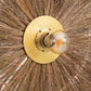 Applique murale en herbe et fer rond plat 46 cm naturel avec un mur de paille burst