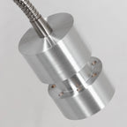 Lampe murale en métal argenté avec tête orientable, H33 cm pour intérieur
