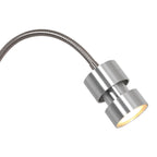 Lampe de bureau flexible en métal argenté pour intérieur avec tête orientable H33 cm