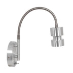 Applique murale en métal argenté avec tête orientable pour intérieur, H33 cm