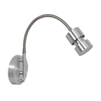 Applique murale en métal argenté avec tête orientable pour intérieur, H33 cm