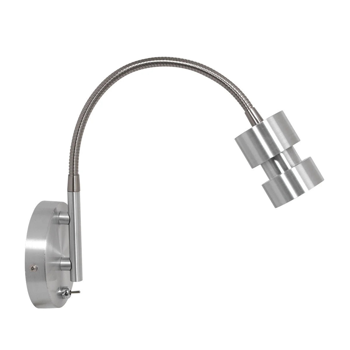 Applique murale en métal argenté avec tête orientable pour intérieur H33 cm
