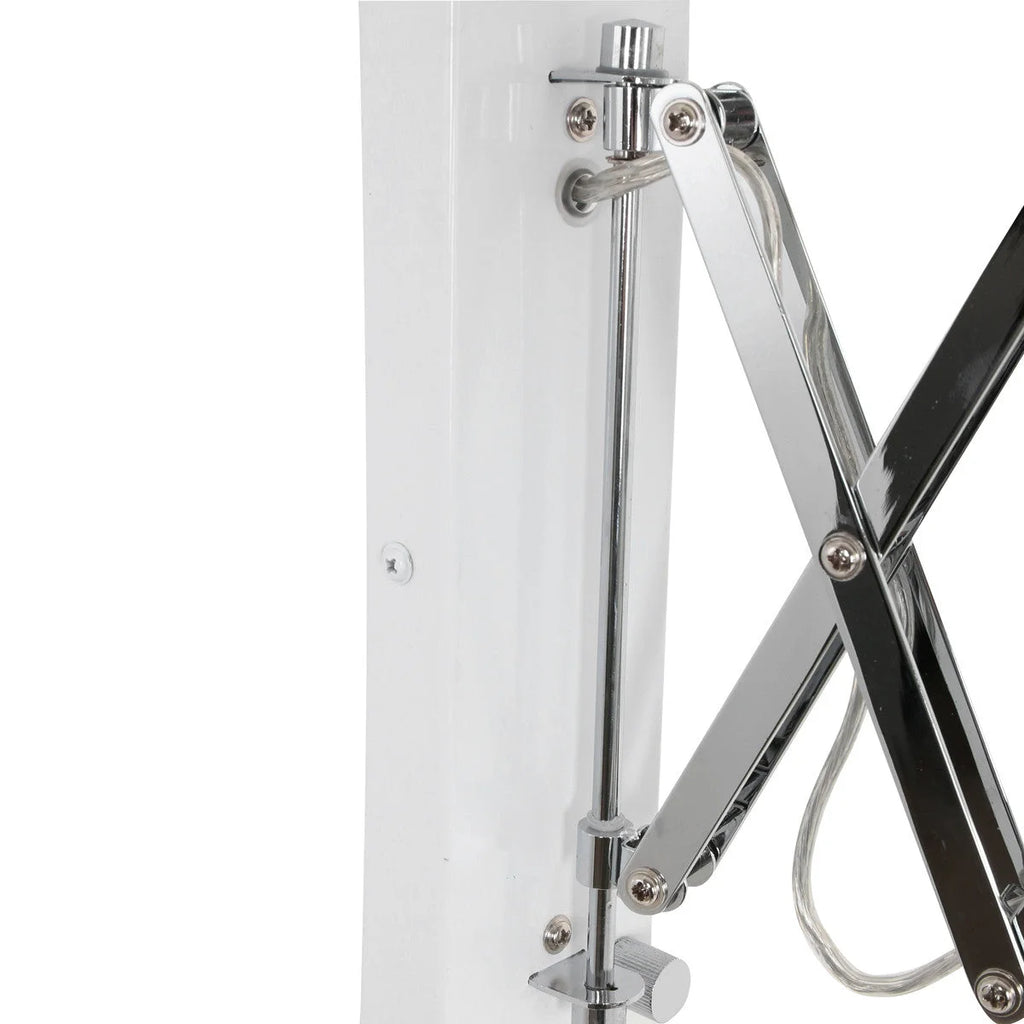 Bras de lampe en chrome réglable pour applique murale en métal blanc extensible