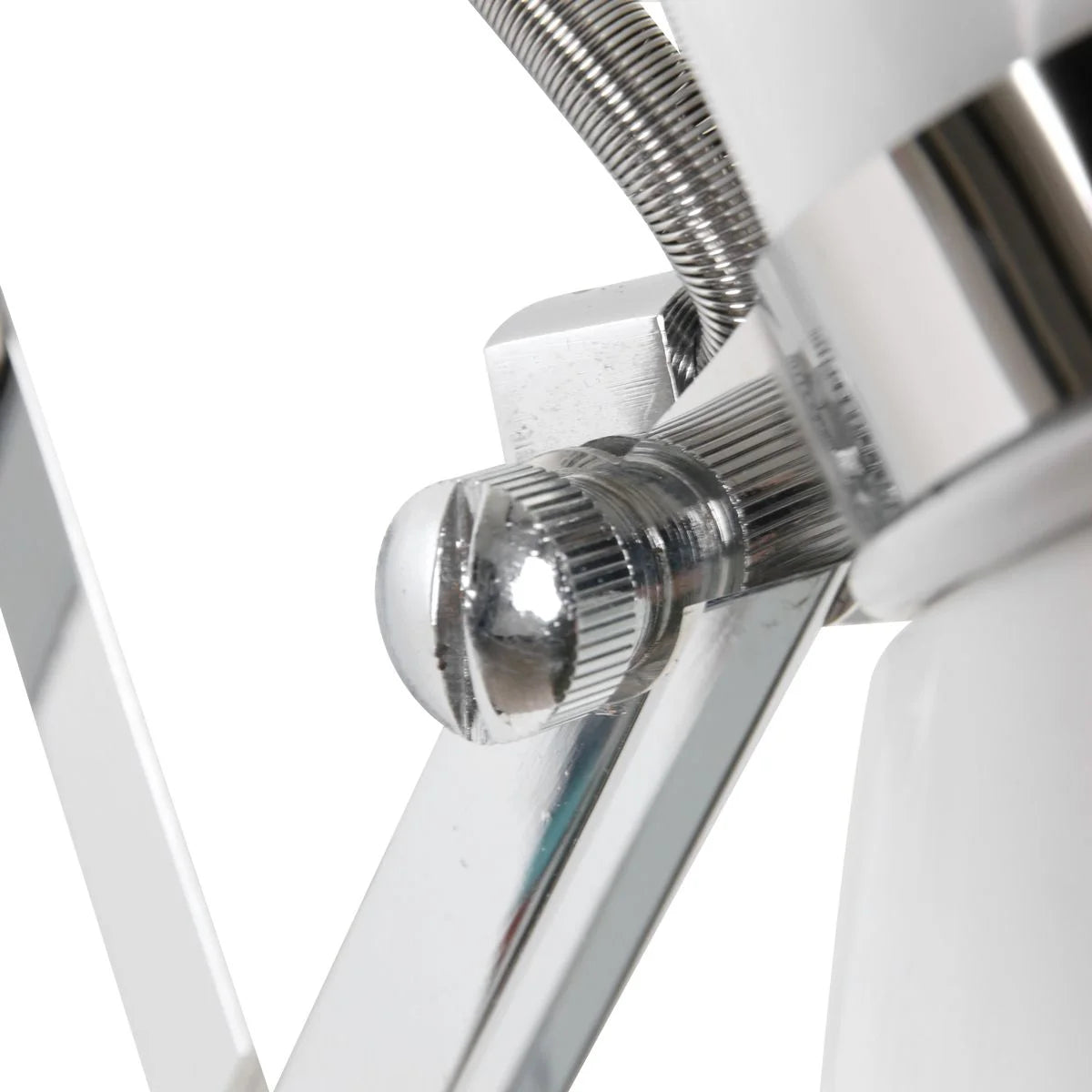 Joint d’ampoule réglable en chrome pour l’applique murale en métal blanc à bras extensible