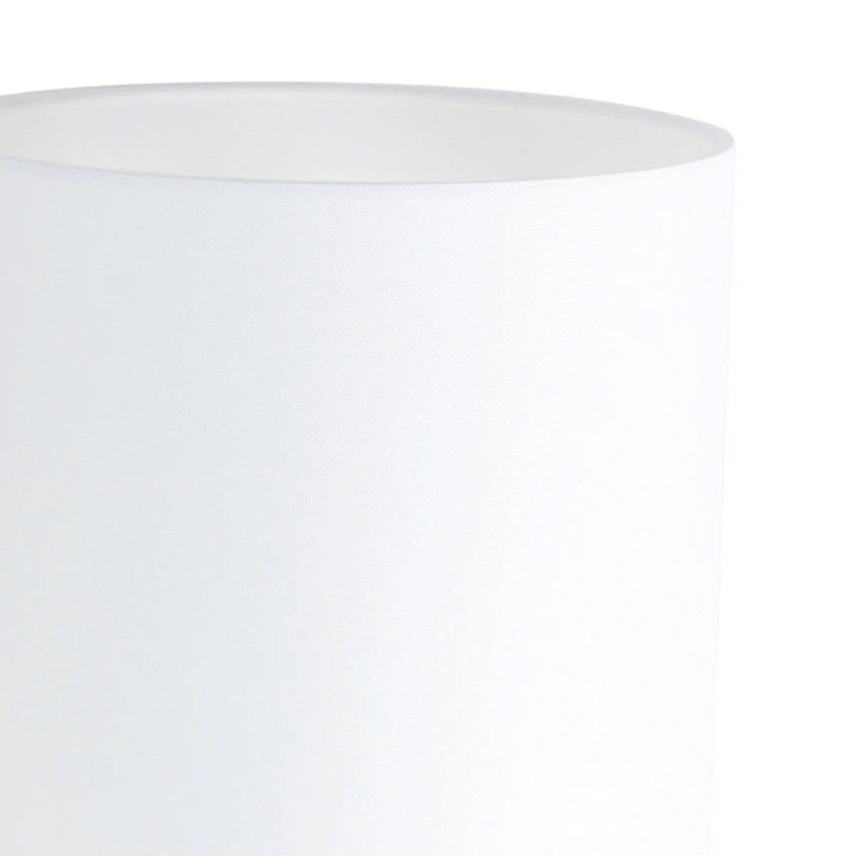 Applique murale en métal brossé avec abat-jour cylindrique en lin blanc et liseuse LED