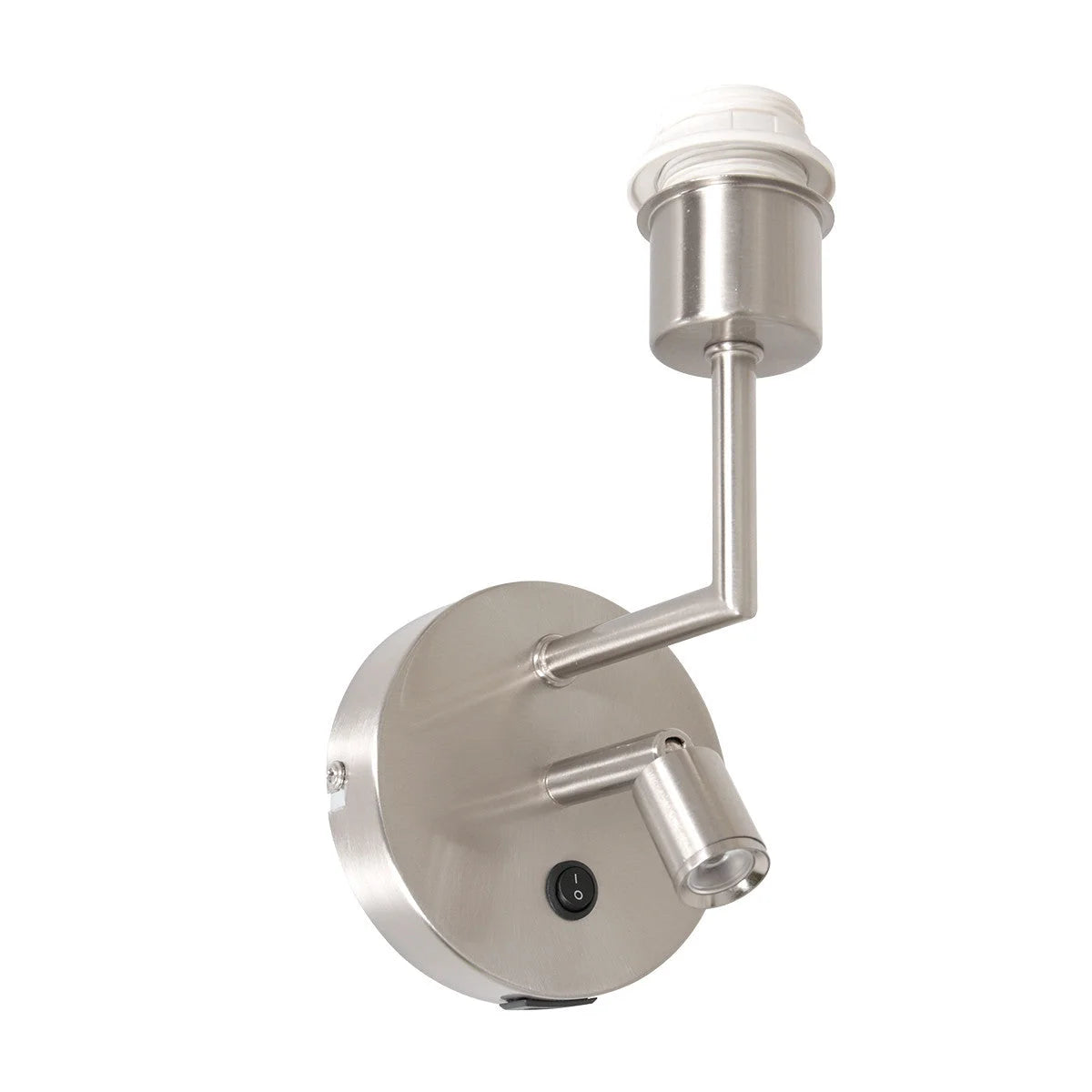 Applique murale en métal brossé avec liseuse LED intégrée et spot orientable