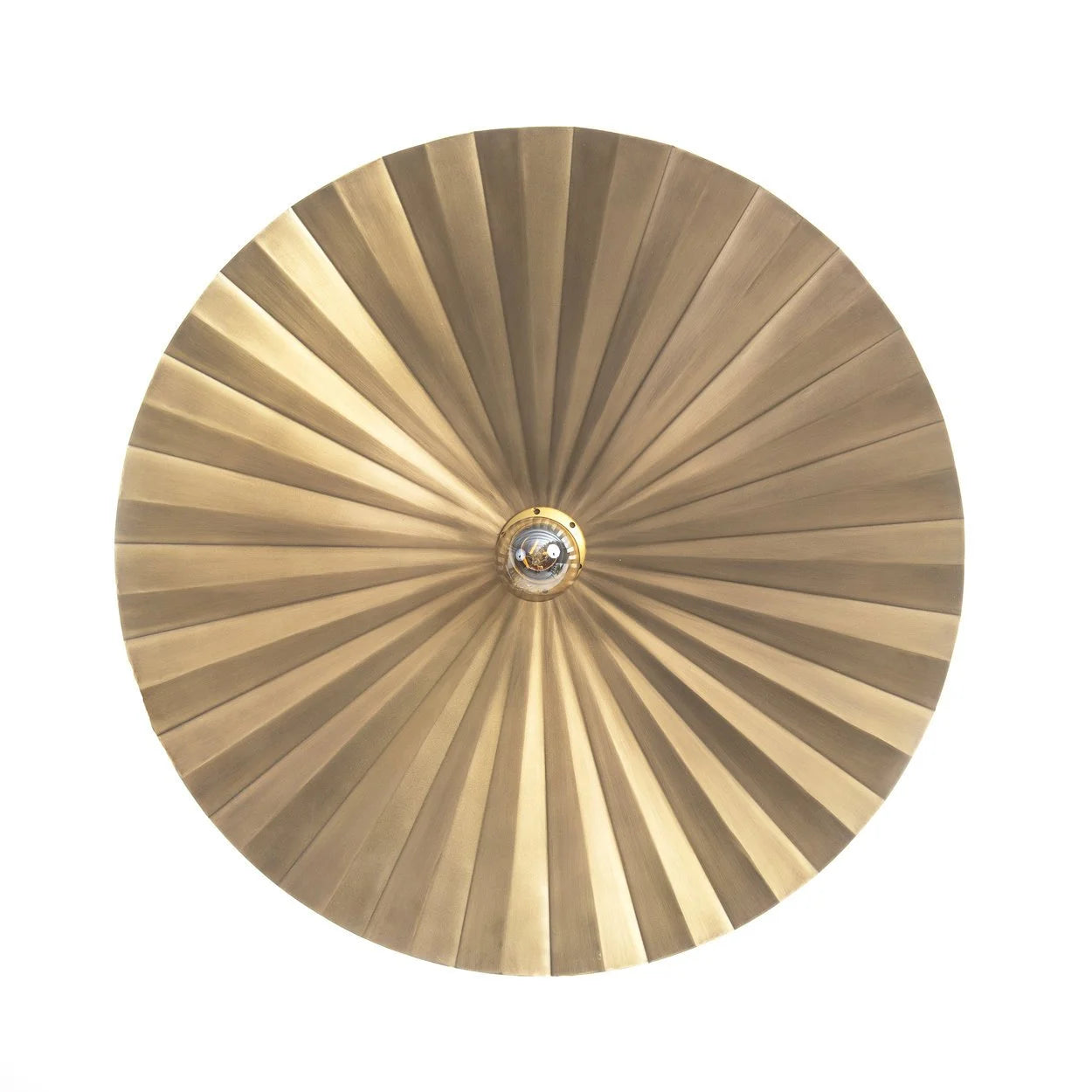 Décor mural en métal doré avec motif éventail rond de 60 cm