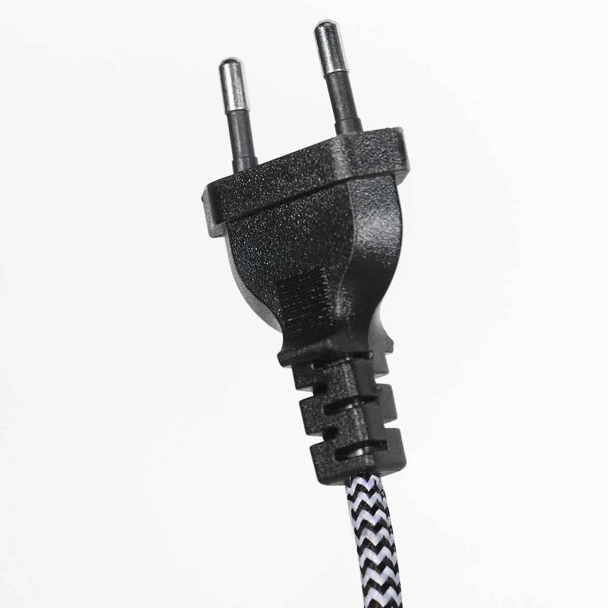 Prise électrique noire de style européen pour lampe murale en métal et bambou tressé