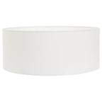 Abat-jour cylindraux en lin blanc pour applique murale en métal noir