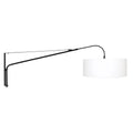 Applique murale en métal noir avec abat-jour blanc tissu, diamètre 50 cm