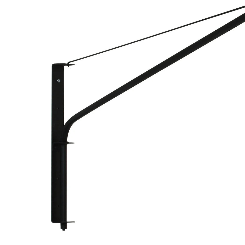 Support de signalisation en métal noir pour applique murale avec abat-jour blanc tissu