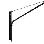 Support de signalisation en métal noir pour applique murale avec abat-jour blanc tissu