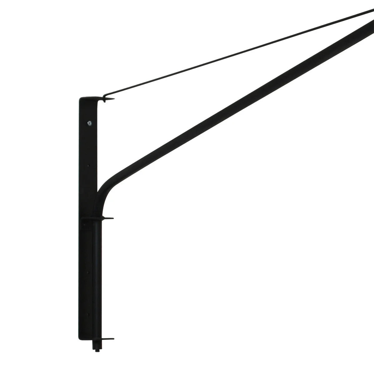 Support de signalisation en métal noir pour applique murale avec abat-jour blanc tissu