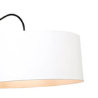 Abat-jour blanc en tissu avec bras noir pour applique murale en métal noir Ø50 cm
