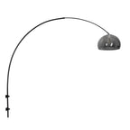 Lampe de sol noire arqué avec abat-jour en verre fumé ajustable Design moderne