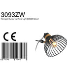 Lampe de bureau en métal noir style cage avec bras articulé et détails dorés
