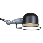 Lampe industrielle ajustable noir et argent pour mur, bras articulé orientable