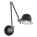 Applique murale en métal noir à bras articulé orientable avec diamètre de 10,5 cm