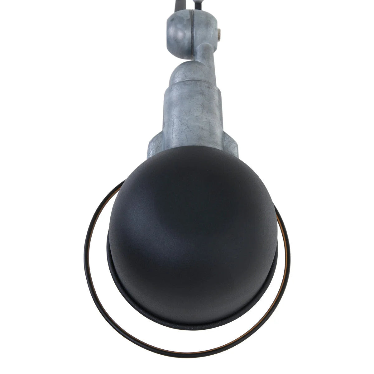 Lustre industriel noir en métal avec bras articulé orientable, diamètre 10,5 cm