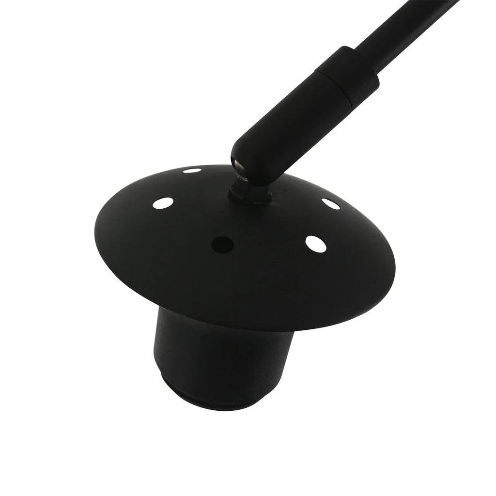 Ampoule en forme de champignon noir pour applique murale métal bras incurvé Ø40 cm