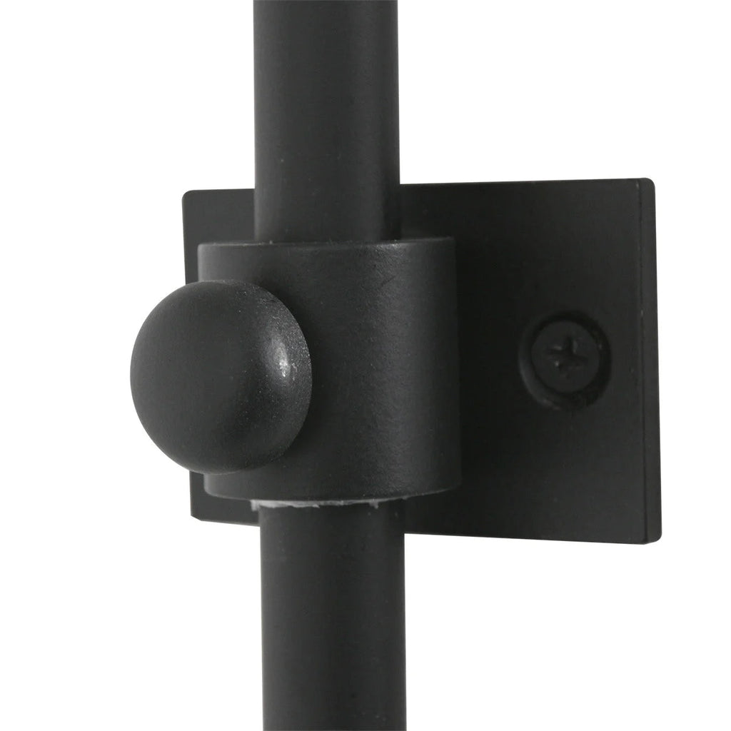 Glue noir en métal pour porte de grange avec loquet sécurisé et poignée incurvée