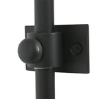 Glue noir en métal pour porte de grange avec loquet sécurisé et poignée incurvée
