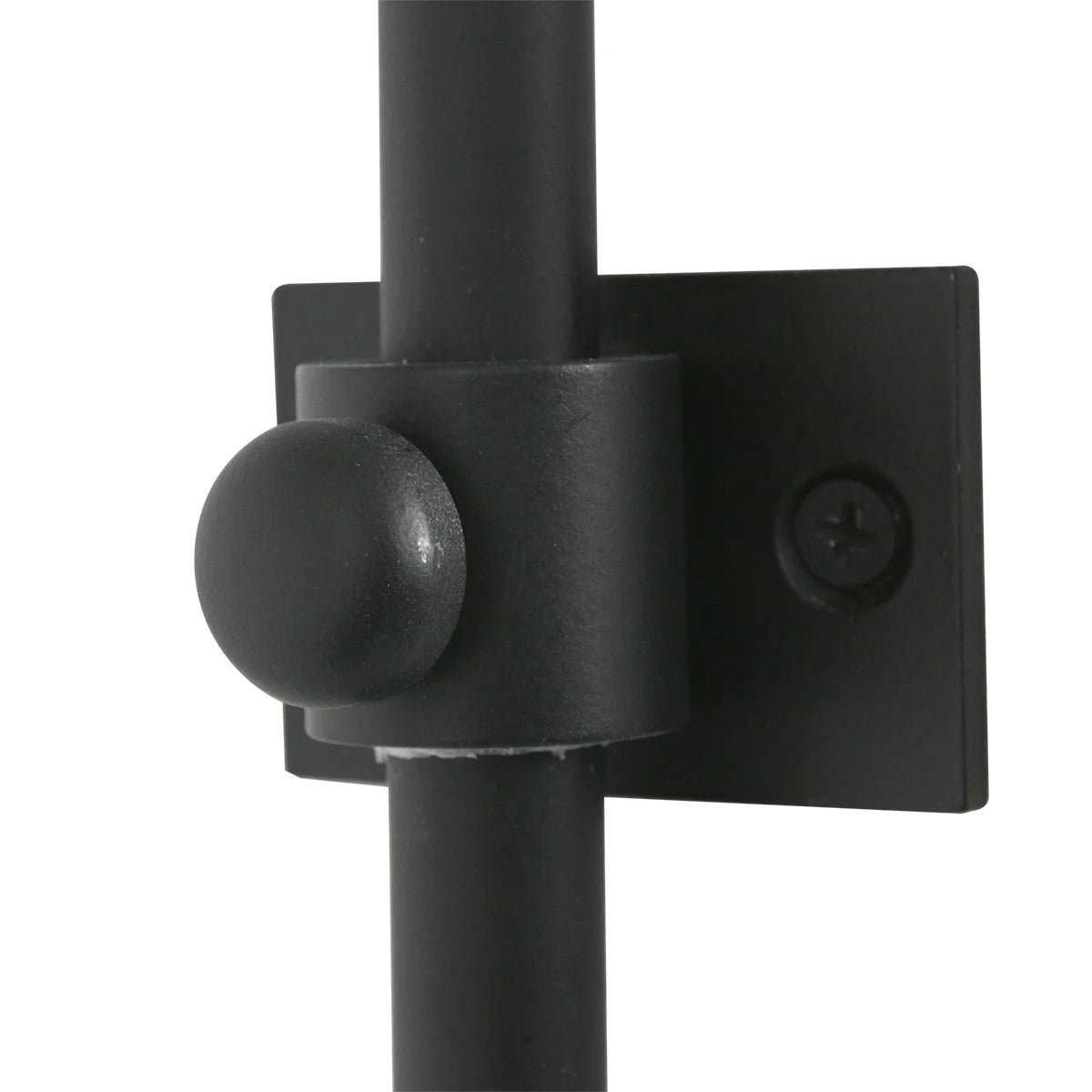 Glue noir en métal pour porte de grange avec loquet sécurisé et poignée incurvée