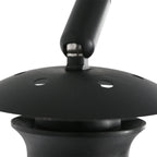 Support en métal noir pour hookah avec bras incurvé et abat-jour blanc Ø40 cm