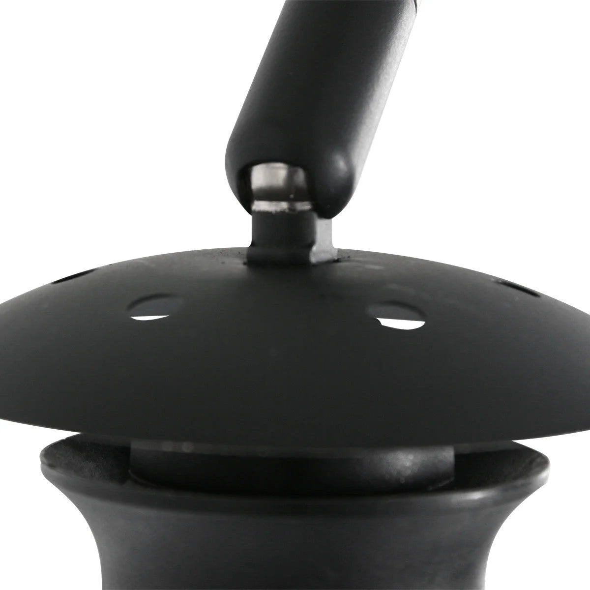 Support en métal noir pour hookah avec bras incurvé et abat-jour blanc Ø40 cm