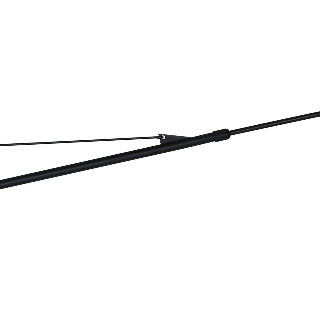 Canne à pêche noire extensible avec guide-fil pour applique murale en métal noir